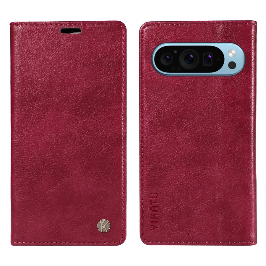 Premium Leather Strong Magnetic Phone Case for Google Pixel 9 Pro Pixel 8 8 Pro 9A 8A 7A Pixel 6 6A Pro Kickstand Wallet Case with Card Slots