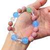 10-12Mm Blue Quartz Rock Natural White Crystal Mahogany Grain Design Bracelet Bracelet