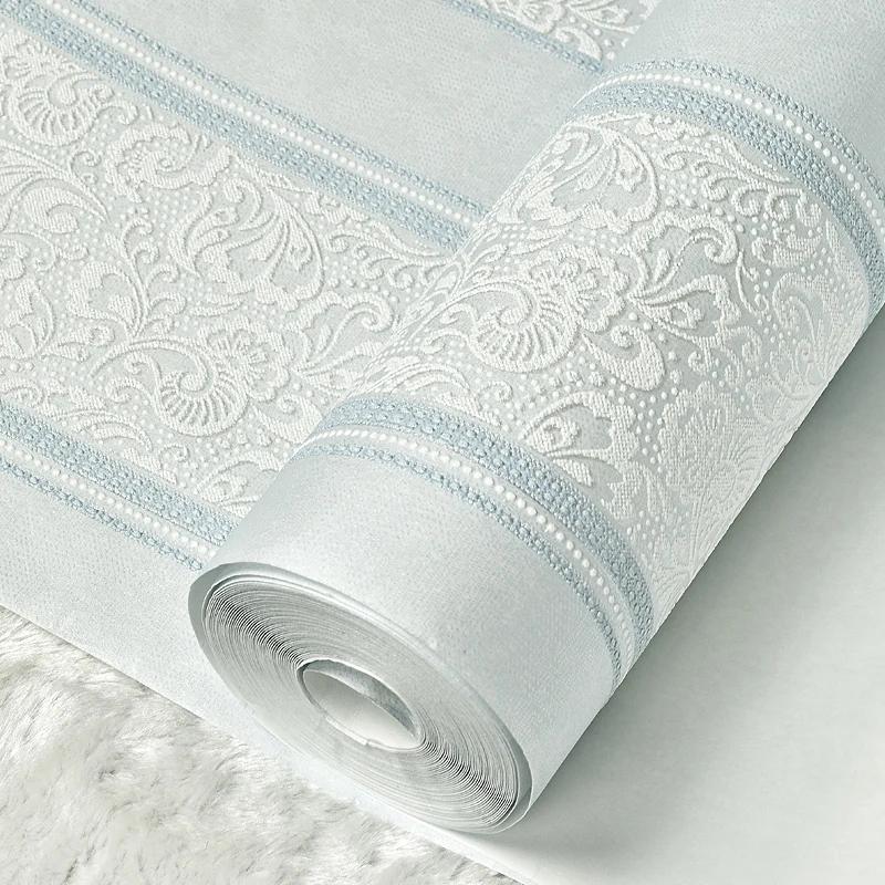 Modern Avrupa Tarzı 3D Kabartmalı Dokumasız Çizgili Duvar Kağıdı Rulosu Oturma Odası Yatak Odası Arka Plan Duvar Kağıdı Ev Dekorasyonu için