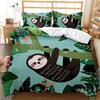 Sloth Duvet Cover Set Cartoon Space Sloth Bedding Set Sloth Animal Comforter Cover Double Queen King Size Polyester Quilt Cover