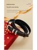 Luxury Women's Classic Cowhide Leather Belt with American Retro Style Pin Buckle