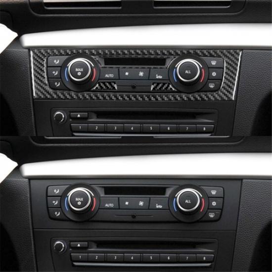 Carbon Fiber Interior Digital Climate Control Cover Trim For BMW E82 E88