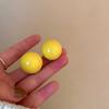 Super fairy yellow flower earrings 2025 new small fresh and sweet stud earrings light luxury temperament seaside vacation style earrings