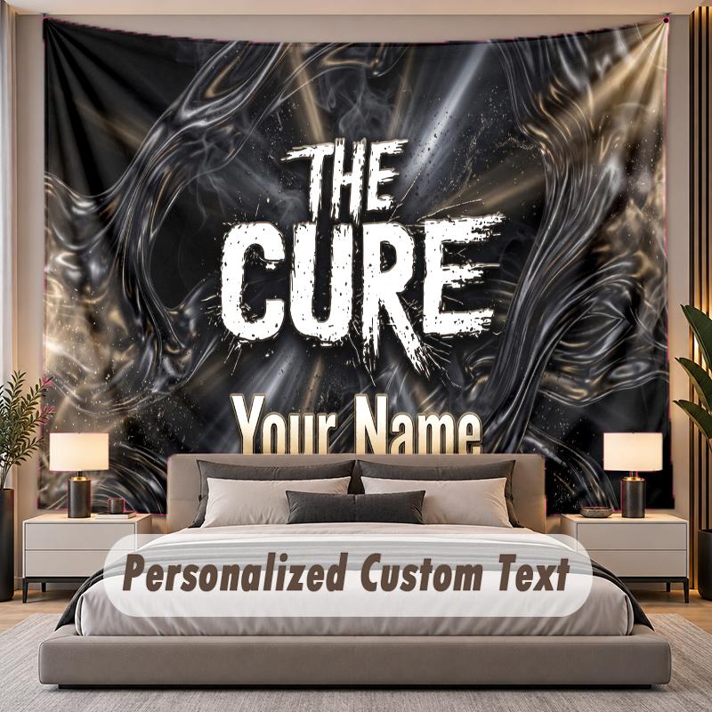Custom Name Text Tapestry The Cure Personalized Polyester Wall Tapestry For Bedroom And Room