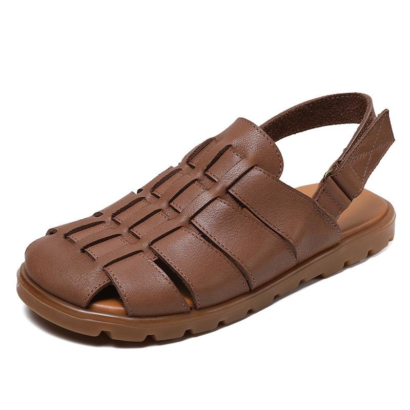 

Мода 2СМ Плетение Коровья Натуральная Кожа Новые Женские Летние Лоферы-Сандалии на Крючке Платформа Клиновидный Удобная Обувь Этнический Ажурный Ретро Плоская Резина 35