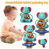 3-in-1 Multifunctional Blue Elephant Top Toy with Strong Suction Cup, 2026 New Year Style Gift, Attracting Baby'S Attention