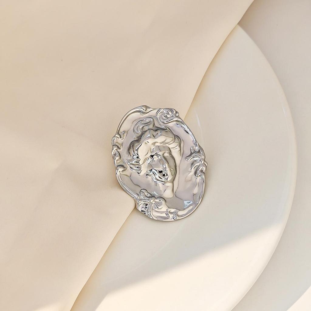 Kreatywna broszka Anioł Słonecznik i Plisowany Orzeł - Pin ze stali nierdzewnej