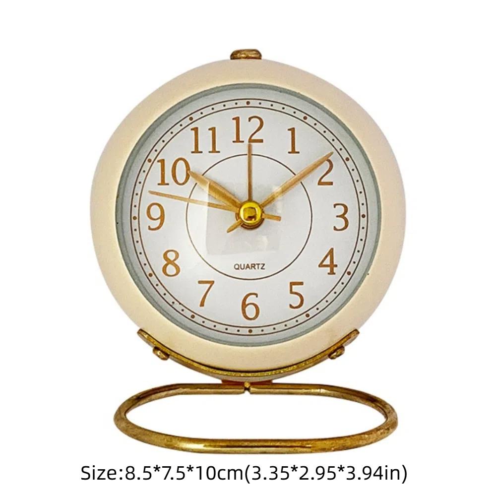 Elegant Premium Alarm Clock Retro Style Bracket Bedside Clock Lamp with Light Multi-color Clock Decoration Ornaments Living Room