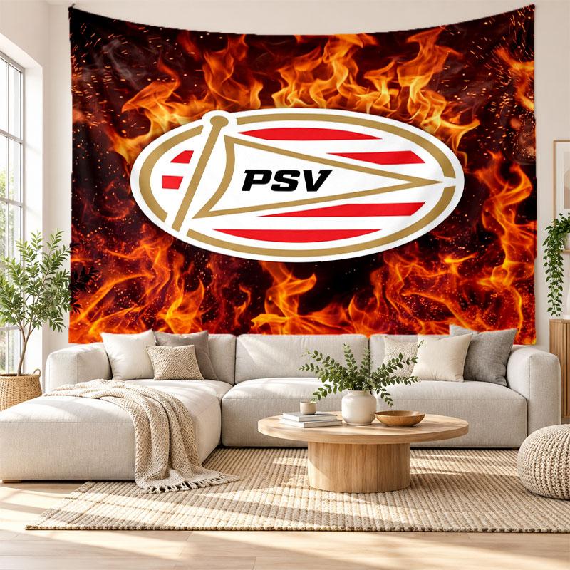 PSV Eindhoven FC Wall Tapestry, Soft Fabric Wall Hanging, Decorative Backdrop For Bedroom Home Wall Art