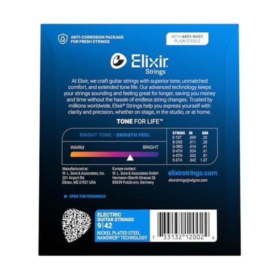 Elixir Electric Guitar Strings NANOWEB Super Light .009-.042#12002 [Domestic Genuine Product]