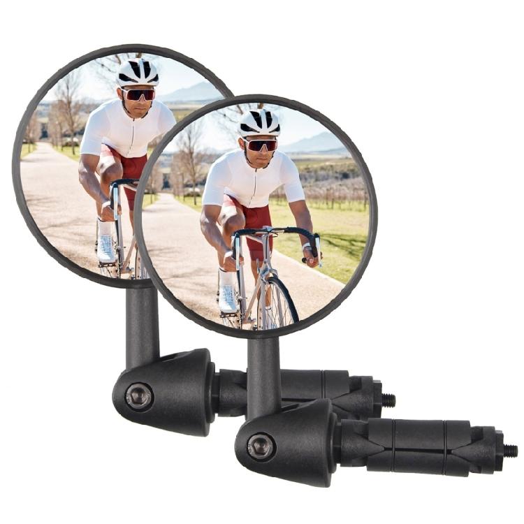 360 Degree Rotation Bike Handlebars Mirror With Gibbous Lens Wide Compatibility For Road Mountain Electric Bicycles
