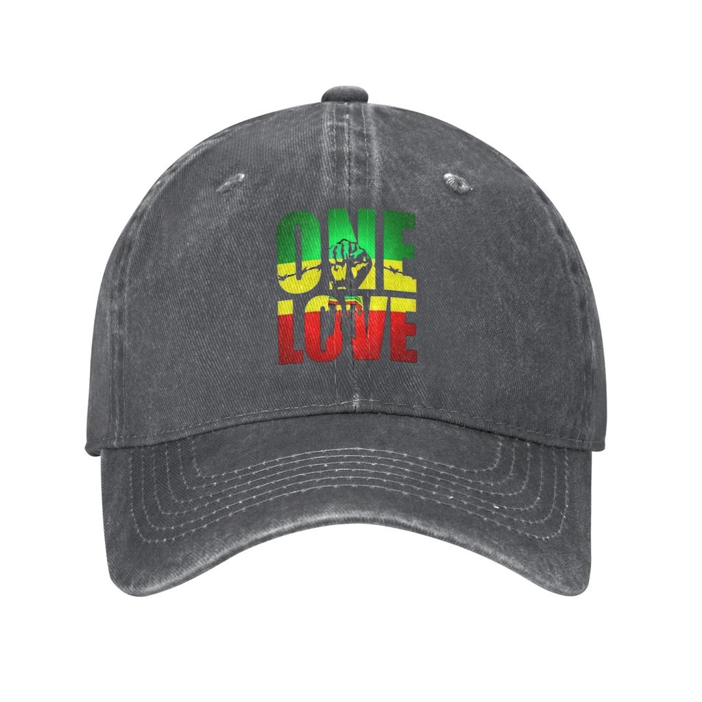 Harajuku Vintage Stil Kunst Bob Marley One Love Gewaschene Jeans Kappe Lässige Baseballkappen Verstellbare Mütze Sommer Unisex Baseballkappen