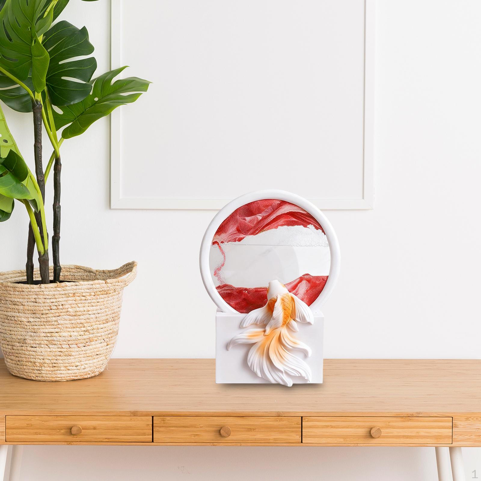 

Sand Art Artistic Sandscape Round Glass Creative Moving Picture Painting for Cabinet Living красный