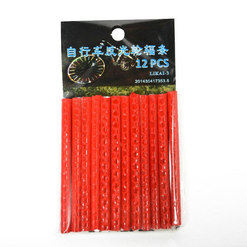 12Pcs Bicycle Lights Wheel Rim Spoke Clip Tube Safety Warning Light Cycling Bike Strip Reflective Reflector Bicycle