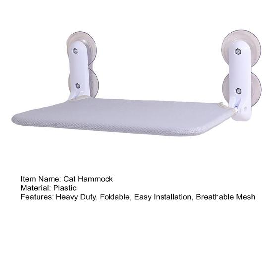 Kabelloser Katzenfensterliegeplatz Katzenhängematte mit 4 Saugnäpfen Faltbares Katzenhängemattenbett mit waschbarem Netzbezug für Wohnungskatzen