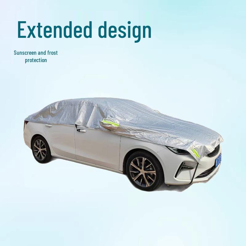 

Enhanced All-Season Car Cover: Thick, Long, Cotton-Lined, Heat-Insulating, Rain & Dustproof, Half & Full Coverage, Protects Windshield & Engine Hood. 4.2*1.7*1.45 to 4.9*1.8*1.5m серебряный