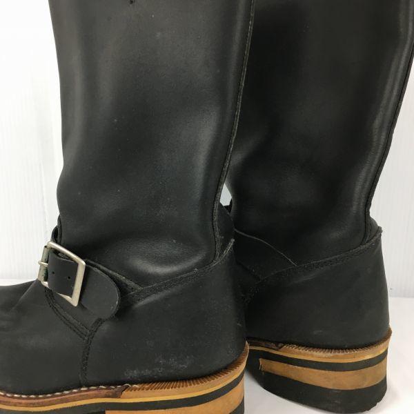 Steel Toe Engineer Leather Motorcycle Riding Boots Black Size 35.5 22.0-23.0(USED)