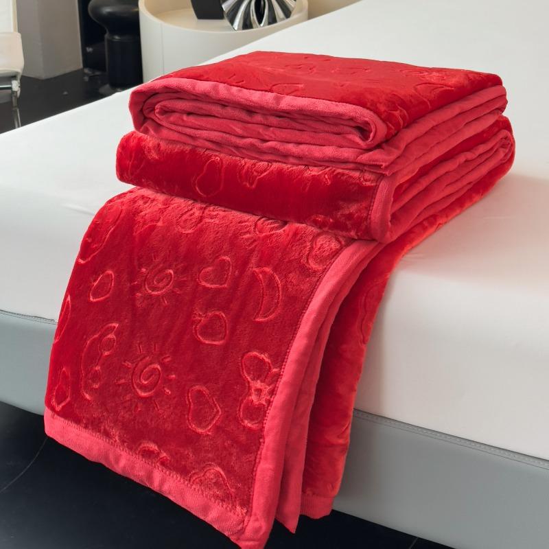 Solid color simple blanket multi-functional casual blanket autumn and winter thickened warm office nap blanket