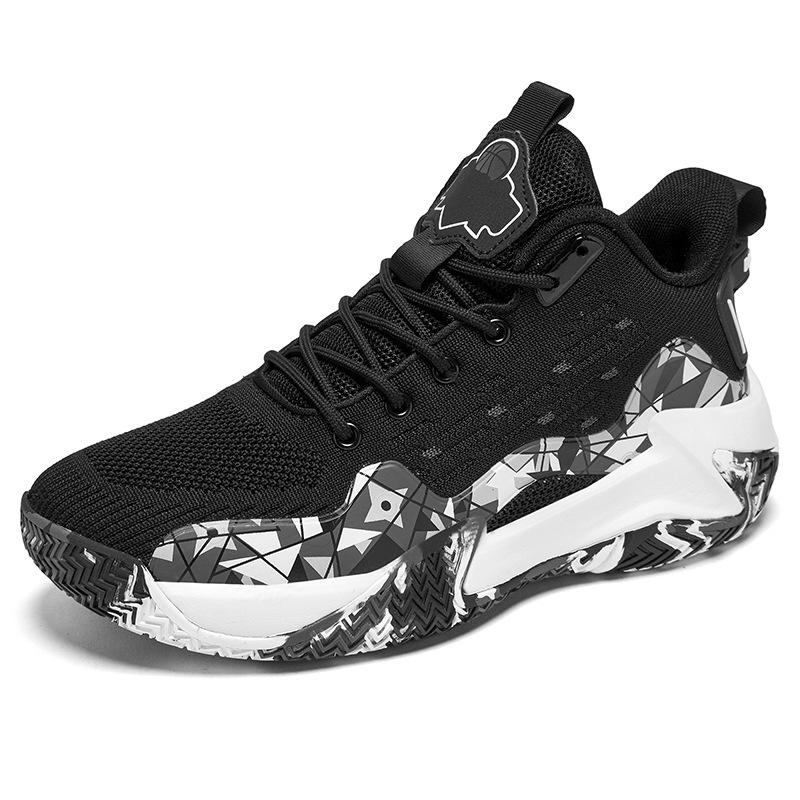 Extra large size adult basketball shoes men's and women's actual combat cushioning rebound sports shoes students breathable and comfortable shoes
