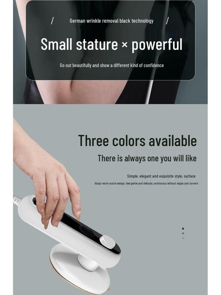 Compact Handheld Electric Garment Steamer & Iron for Dry/Wet Use in Dorms and Homes