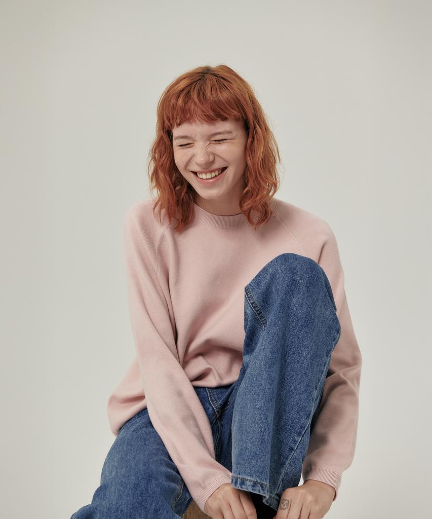 FLATWAVE IN SEOUL Marel Loose Fit Round Knit Pink
