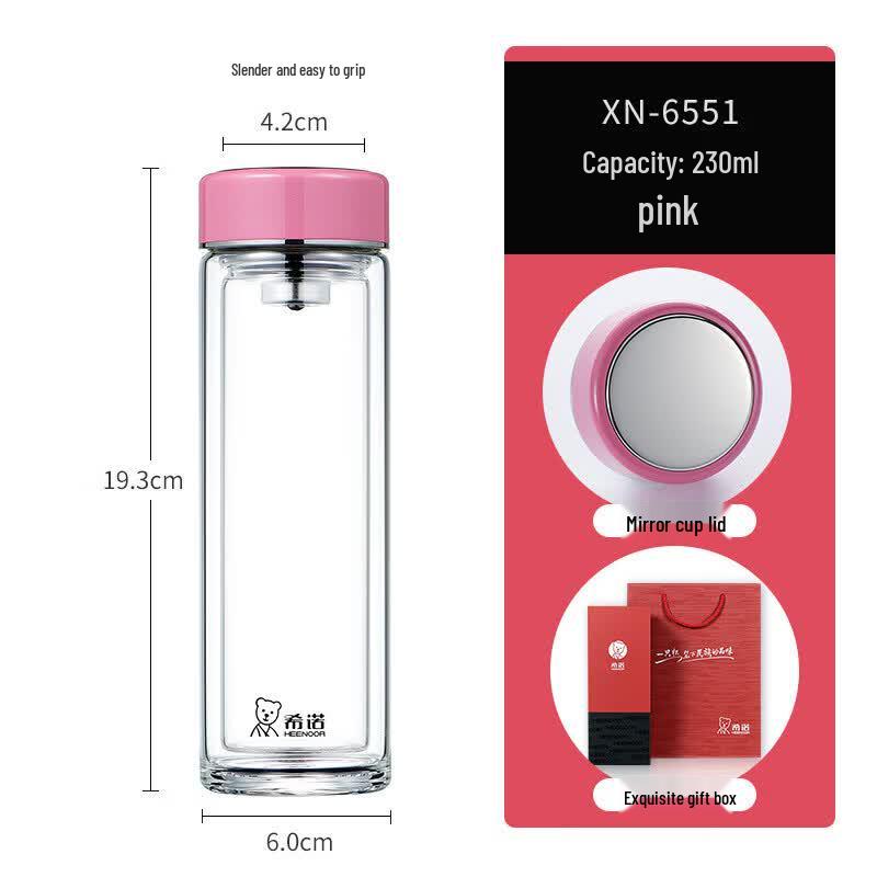 Xinuo 230ml Double-Wall Glass Tea Infuser Bottle