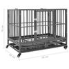 VidaXL Cage pour chiens avec roues Acier 92x62x76 cm