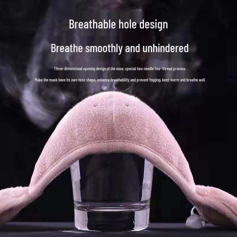 Windproof Winter Cycling Mask with Earmuffs - Breathable 3D Cotton Face and Ear Protector.