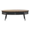 Side Table - Model - Black - Brown - Metal - 120x58x42 Cm