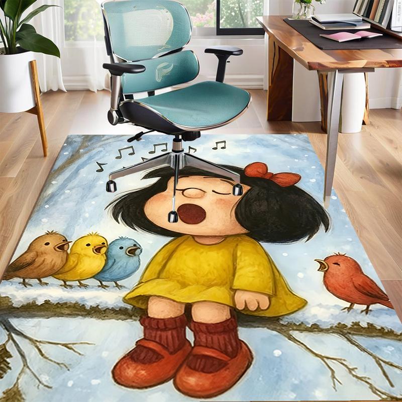 1pc Mafalda2 Design Area Rug - Non-Slip, Soft & Cozy Floor Mat for Living Room, Bedroom, Office - Indoor/Outdoor Decorative Carpet