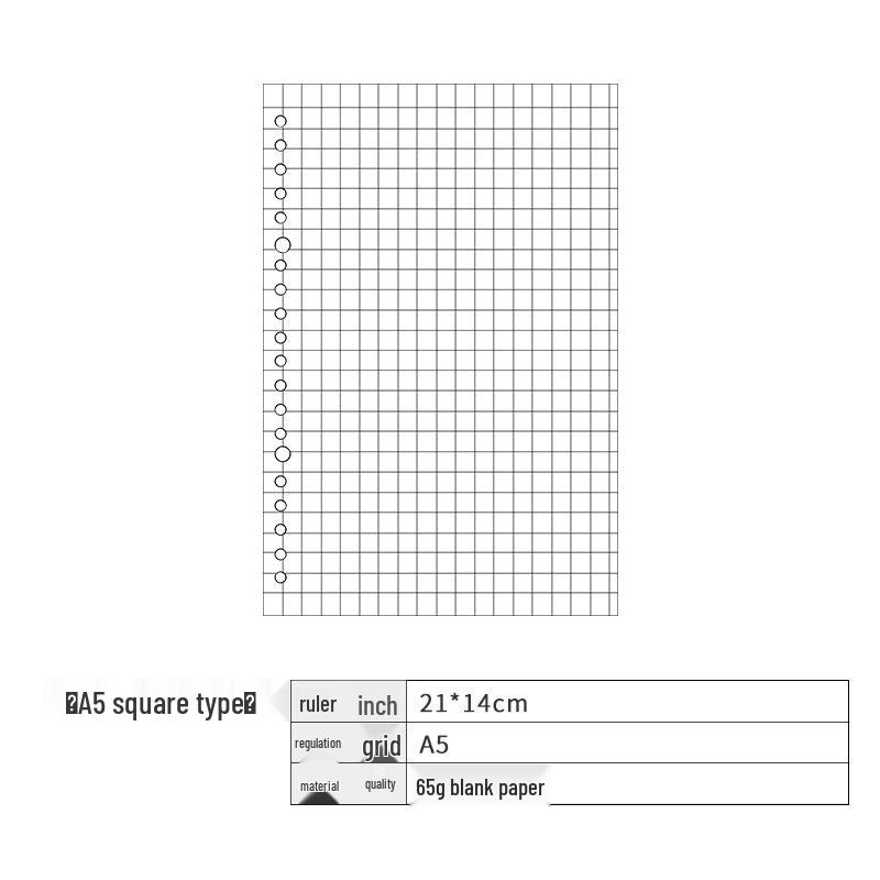 6 Delikli Spiral Ciltli Defter Yedek Kağıdı: A4/B5/A5/A6/A7 Kareli, Çizgili, Boş Defter Sayfaları