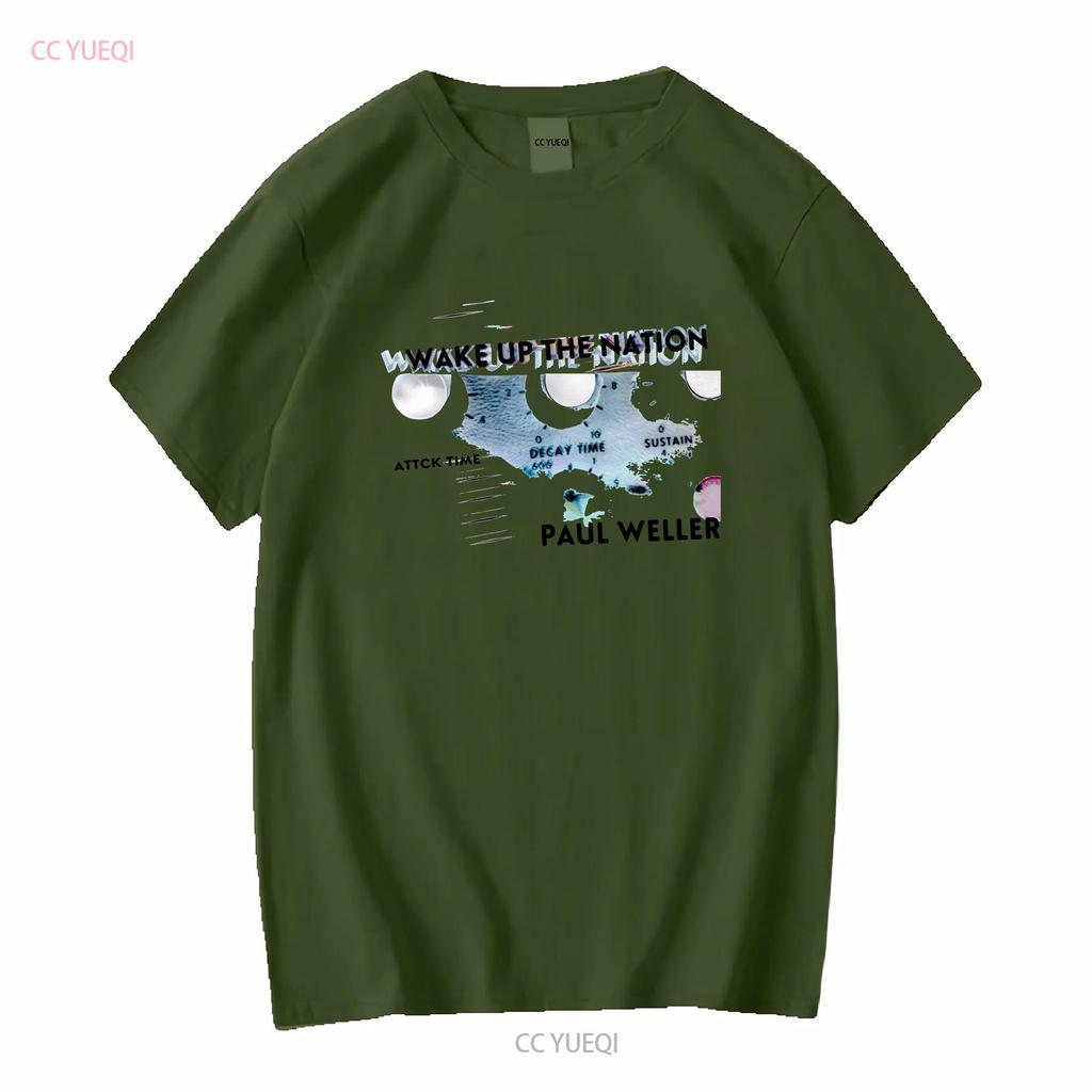 PAUL WELLER WAKE UP THE NATION WHITE T SHIRT NEW OFFICIAL MOD JAM STYLE COUNCIL long or short sleeves vintage Washed Stretched