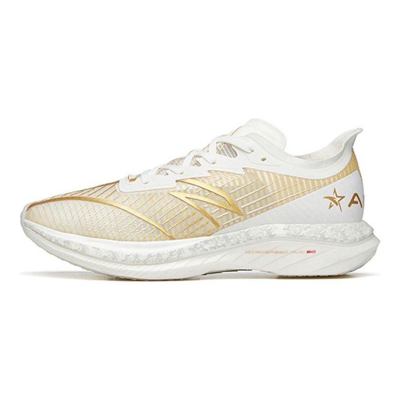 Anta C202 GT Professional Racing Low-Top Running Shoes Women sneaker Gold White 122135589S-7