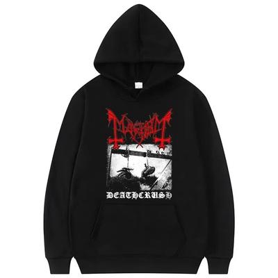 Deathcrush Rapper Mayhem mikiny s kapucí Unisex Móda Oblečení Chlapec Tepláky Ženy Mikina Mikina Dětská Hip Hop Mikina Shoto Černý kabát