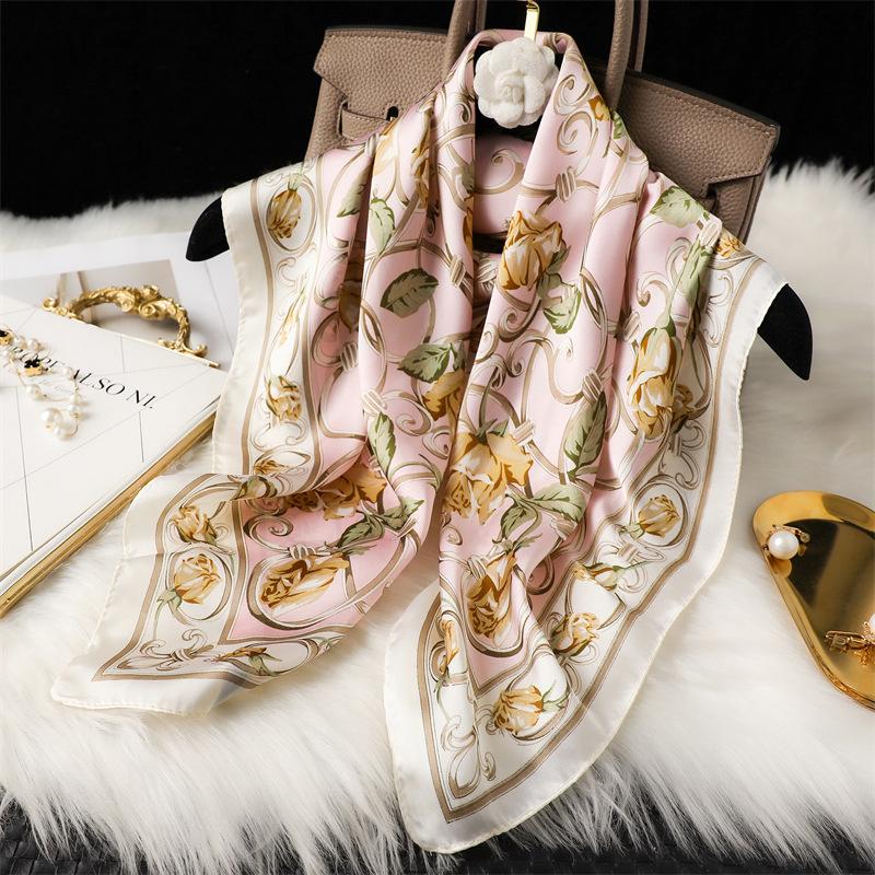 

Luxury Design 70*70cm Horse Print Silk Square Scarf Women Soft Satin Hairband Neckerchief Office Hijab Headband Foulard