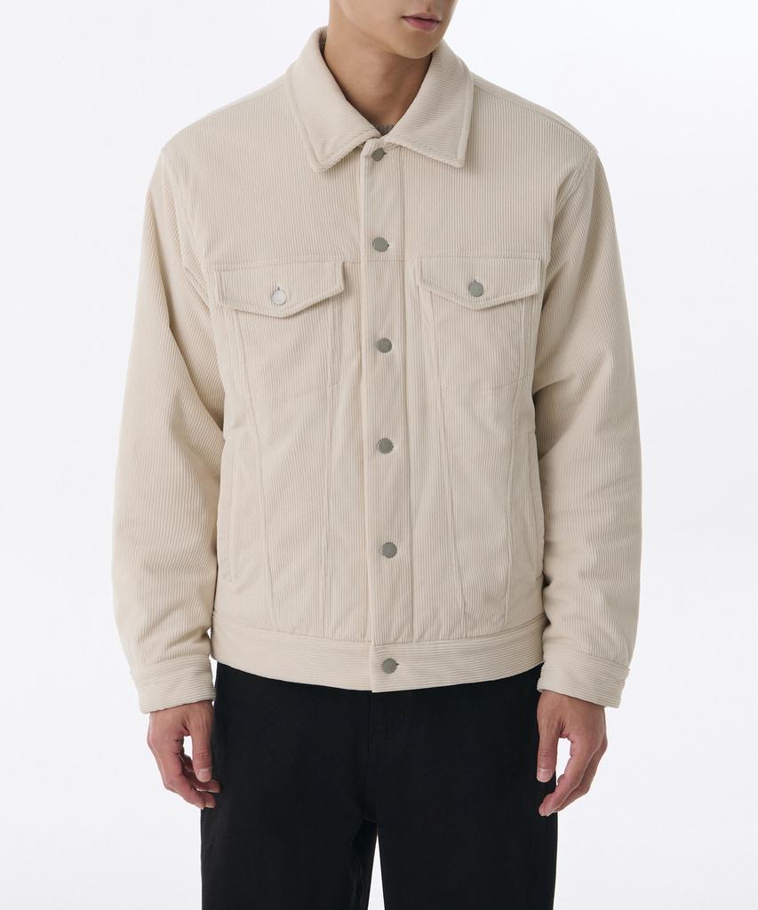 Musinsa Standard Corduroy Oversized Padded Trucker Jacket [Cream]