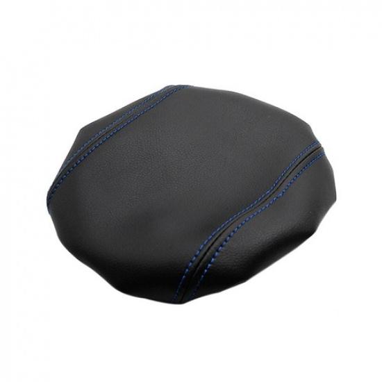 For Subaru Forester 2013-2018 Center Armrest Console Box Micro Leather Cover Black with blue line