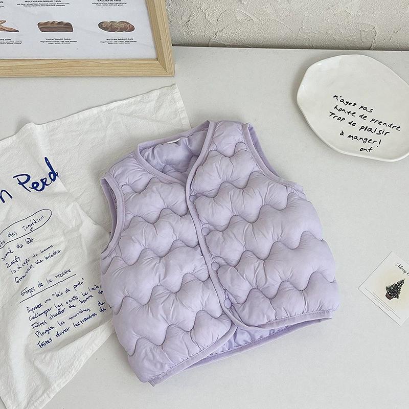 New Children Warm Cotton Vest Fashion Solid Boys Girls Baby Toddler Autumn Winter Waistcoats Casual Versatile Kids Clothing Tops
