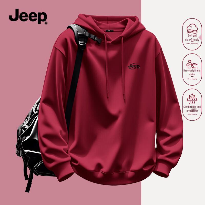 Jeep Men's Loose Fit Hooded Sweatshirt