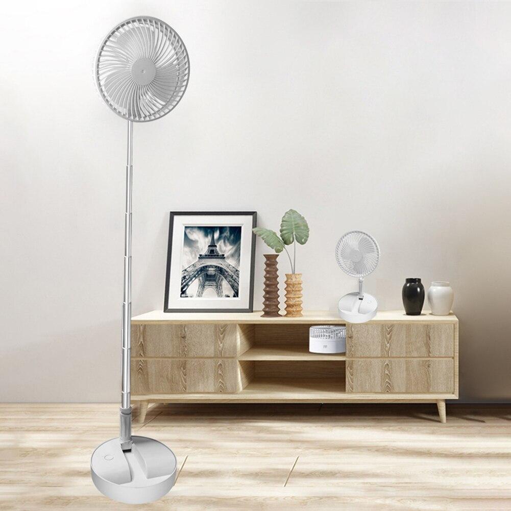 Ventilatore da pavimento telescopico pieghevole ricaricabile USB Mini ventilatore da tavolo da tavolo silenzioso estivo per studenti silenzioso per il dispositivo di raffreddamento della camera da letto dell'ufficio