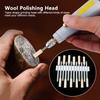 12pcs Cylindrical Wool Grinding Polishing Head Buffing Wheel 3mm Shank for Rotary Tool (3mm)