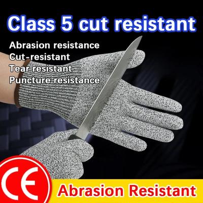 Grade 5 Cut Resistant Gloves Kitchen HPPE Scratch Resistant Glass Cutting Safety Protection for Gardeners Building Cutting Glove