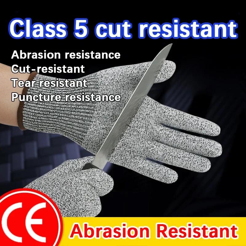Grade 5 Cut Resistant Gloves Kitchen HPPE Scratch Resistant Glass Cutting Safety Protection for Gardeners Building Cutting Glove