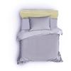 Parure de lit - 1 housse de couette 220 x 240 cm + 2 taies d'oreiller 60 x 60 cm - 80% coton, 20% polyester - Gris