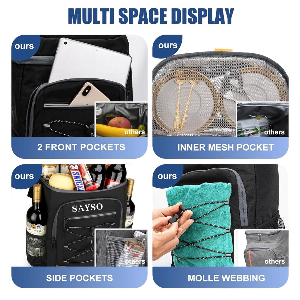 Backpack Cooler Waterproof Cooler Backpack Lightweight Insulated Cooler Bag for Men Women for Picnic Camping Hiking Shopping