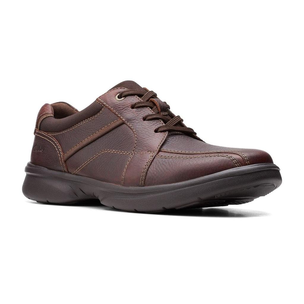 Clarks Bradley Walk Men's Brown Tumbled Leather Lace-Up Shoes, Size 26.0 cm