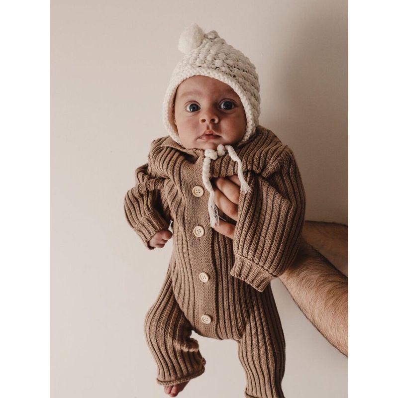 Trendy Baby Romper Sweater for Autumn and Winter, Stylish Korean-Style Knit Jacket for Full Month and 100-Day Photoshoots