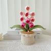 Crocheted Potted Bell Flower Decoration Handmade Knitting Floral Ornament Artificial Hand Woven Flower Home Office Table