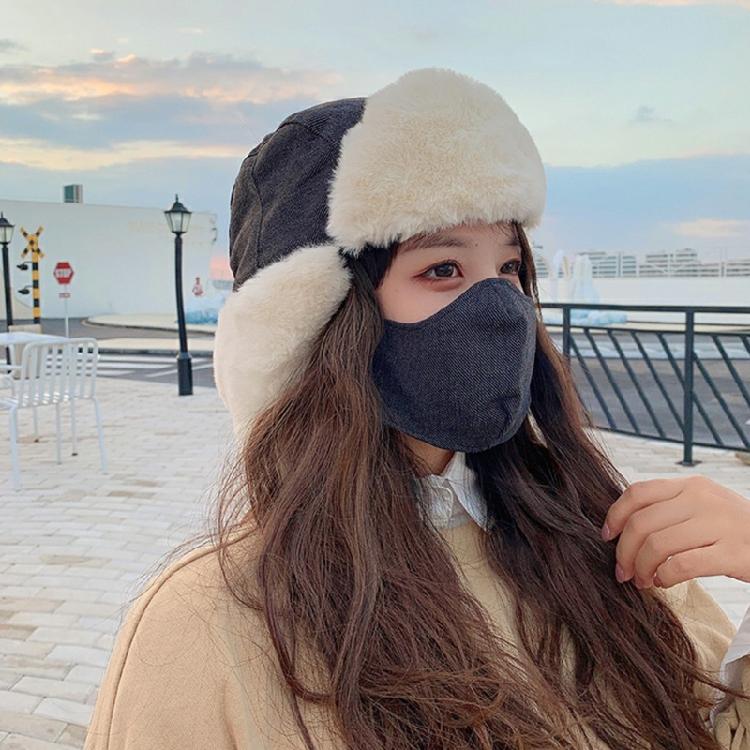 Winter Bomber Cap Plush Hat Lovers Outdoor Climbing Hat Windproof Padded Earmuff