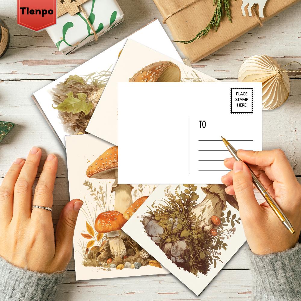 32pcs, Vintage Mushroom Postcards, Plant Art, Greeting Cards, DIY Postcards, Decorations, Collectible and Giftable